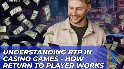 An informative graphic illustrating how return to player (RTP) affects outcomes in casino games, focusing on understanding rip.